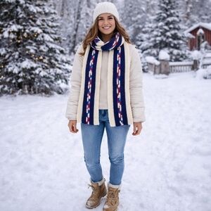 Cozy Handmade Multicolor Striped Crocheted Scarf Extra Long Unisex - New